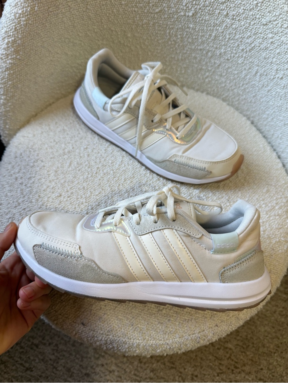 Adidas Cream Iridescent Sneakers Women’s Size 7